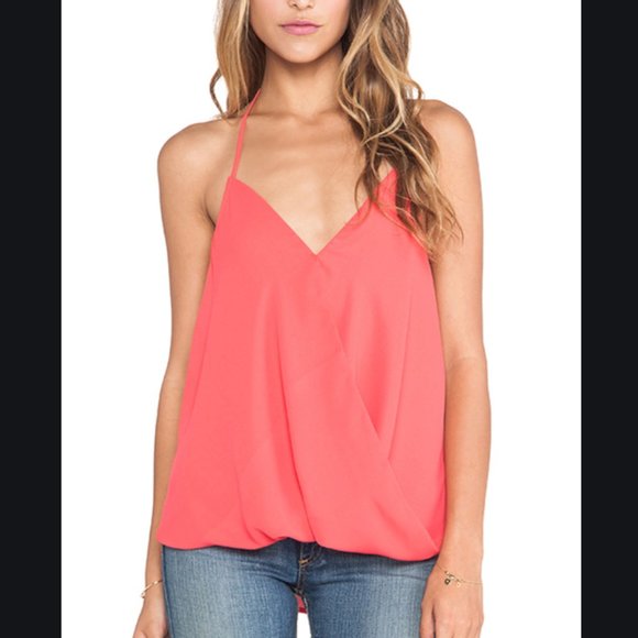 Eight Sixty coral wrap halter top sz XS - Picture 1 of 4
